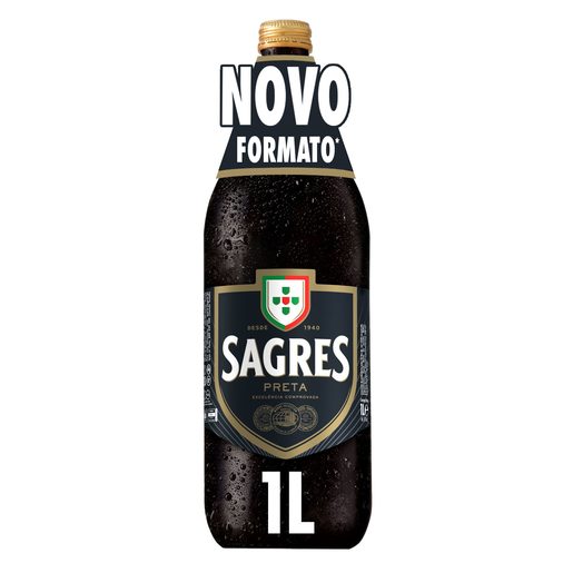 SAGRES Cerveja com Álcool Preta 1 L