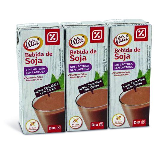 DIA VITAL Bebida de Soja de Chocolate 3x200 ml