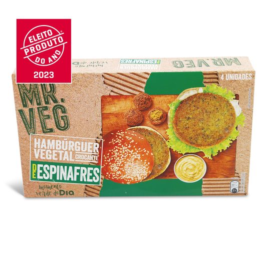 MR. VEG Hamburguer Vegetariano Espinafres 4x100 g